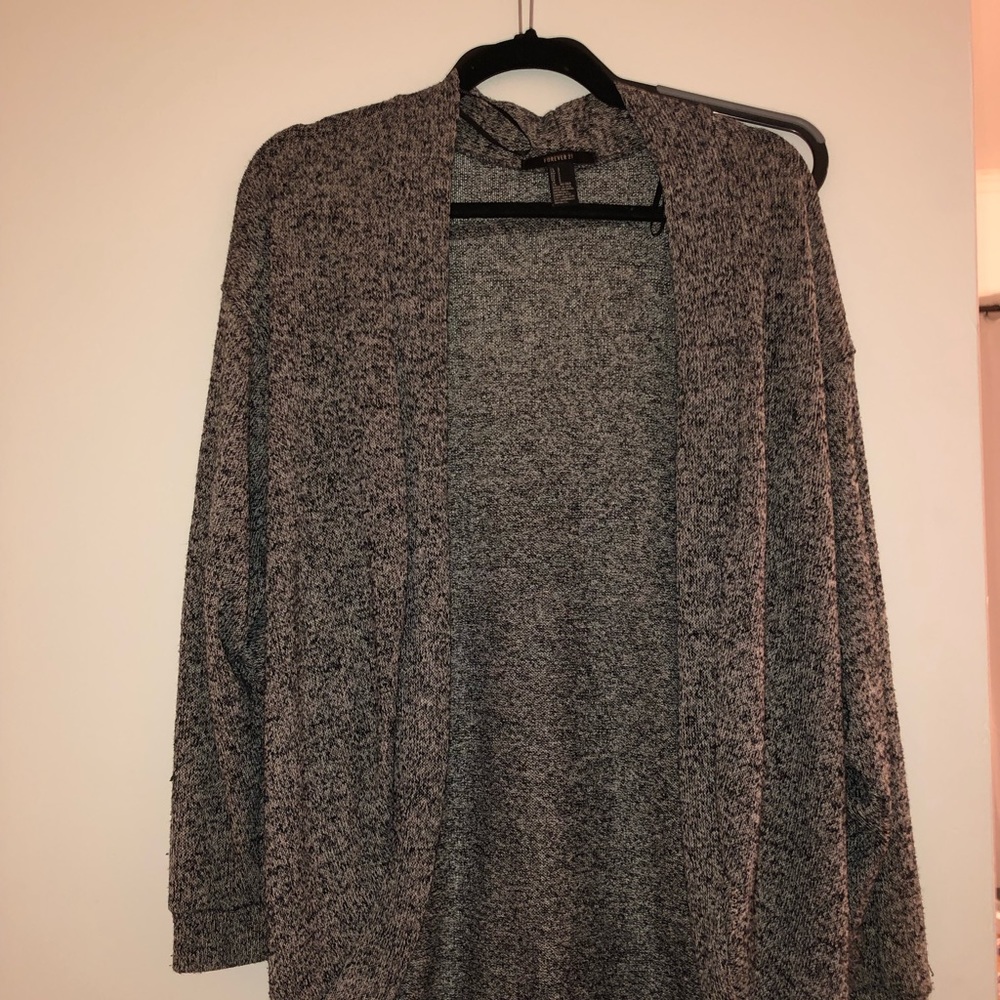 Marled gray cardigan